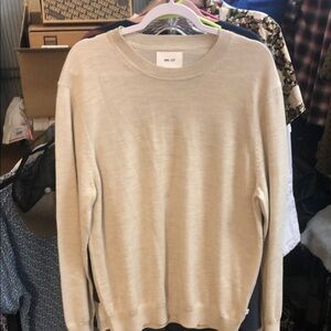 NN07 Ted Classic Light Khaki Knit Lightweight Crewneck Sweater